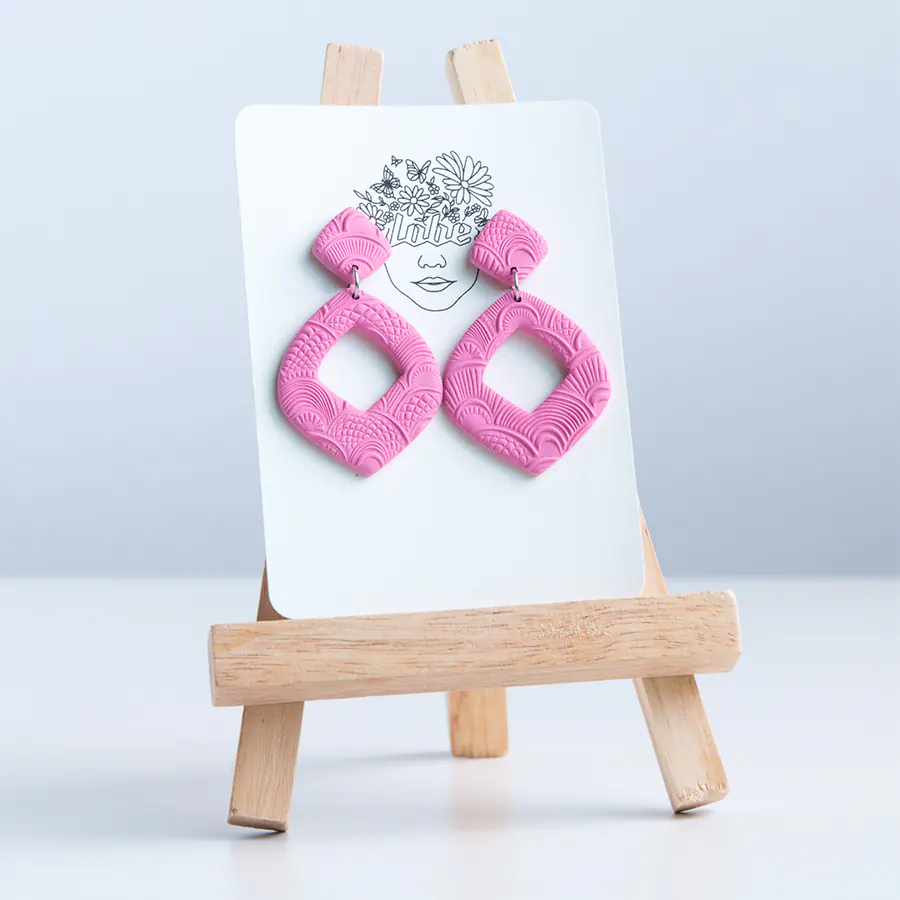 Pink Malia Drop Handmade Polymer Clay Earrings