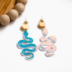 Boho Snake Iridescent Acrylic Earrings
