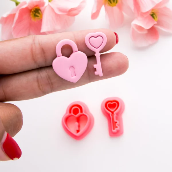 Heart Lock & Key Shape Clay Cutters